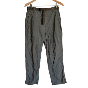 REI Co-op Men's Olive Green Cargo Hiking Chino Pants with Belt 32x30 100% Nylon